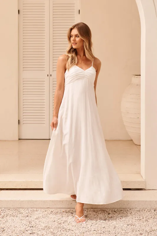 Alvera Maxi Sundress in White sold by St Frock