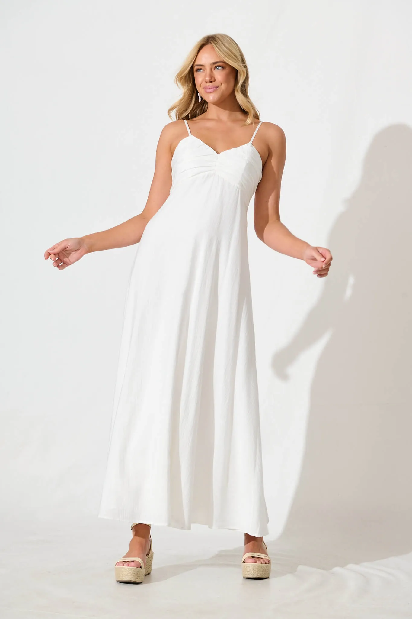 Alvera Maxi Sundress in White sold by St Frock product image thumbnail 2