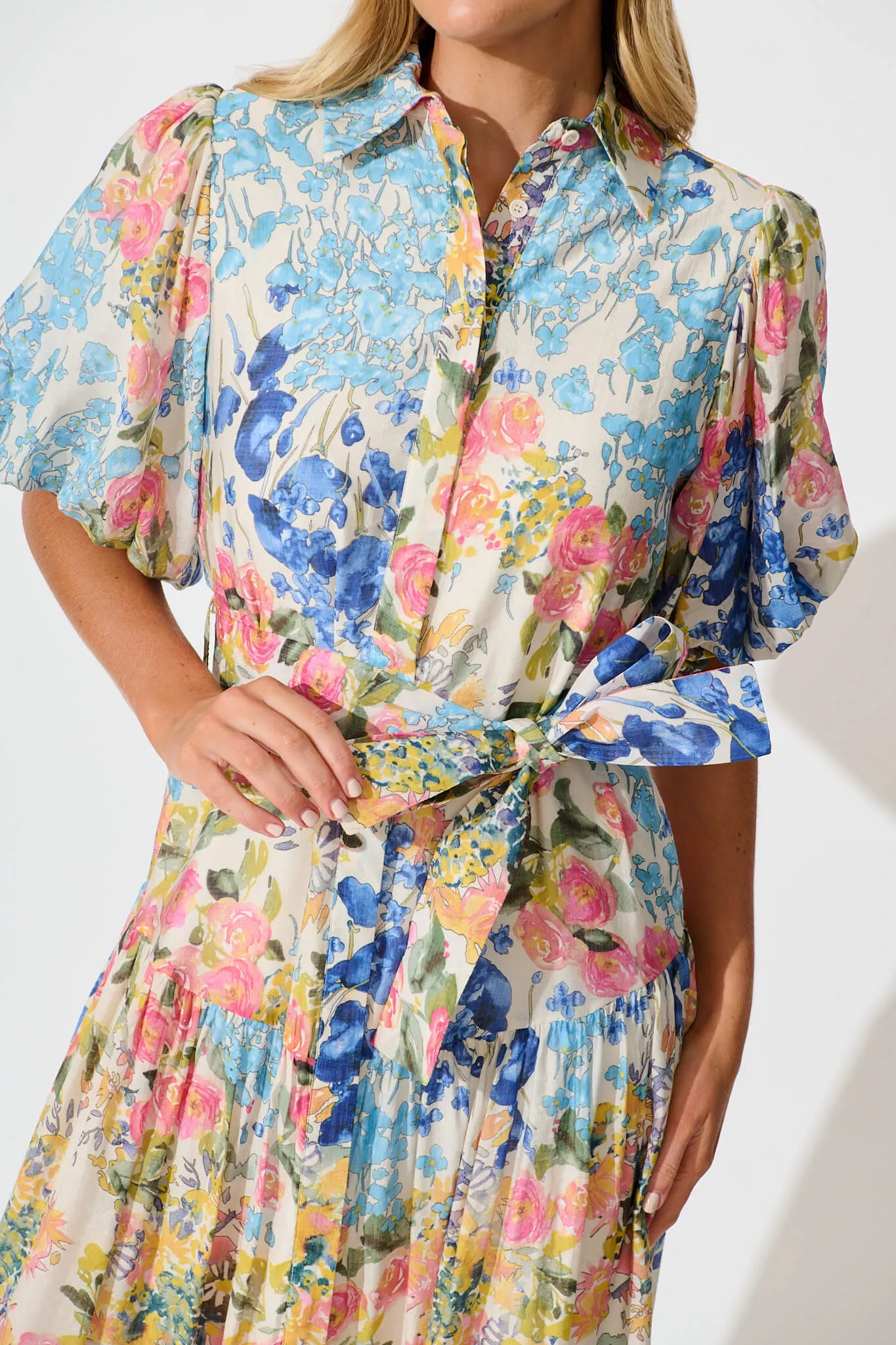 Rosina Maxi Shirt Dress in Vintage Floral Print sold by St Frock product image thumbnail 5