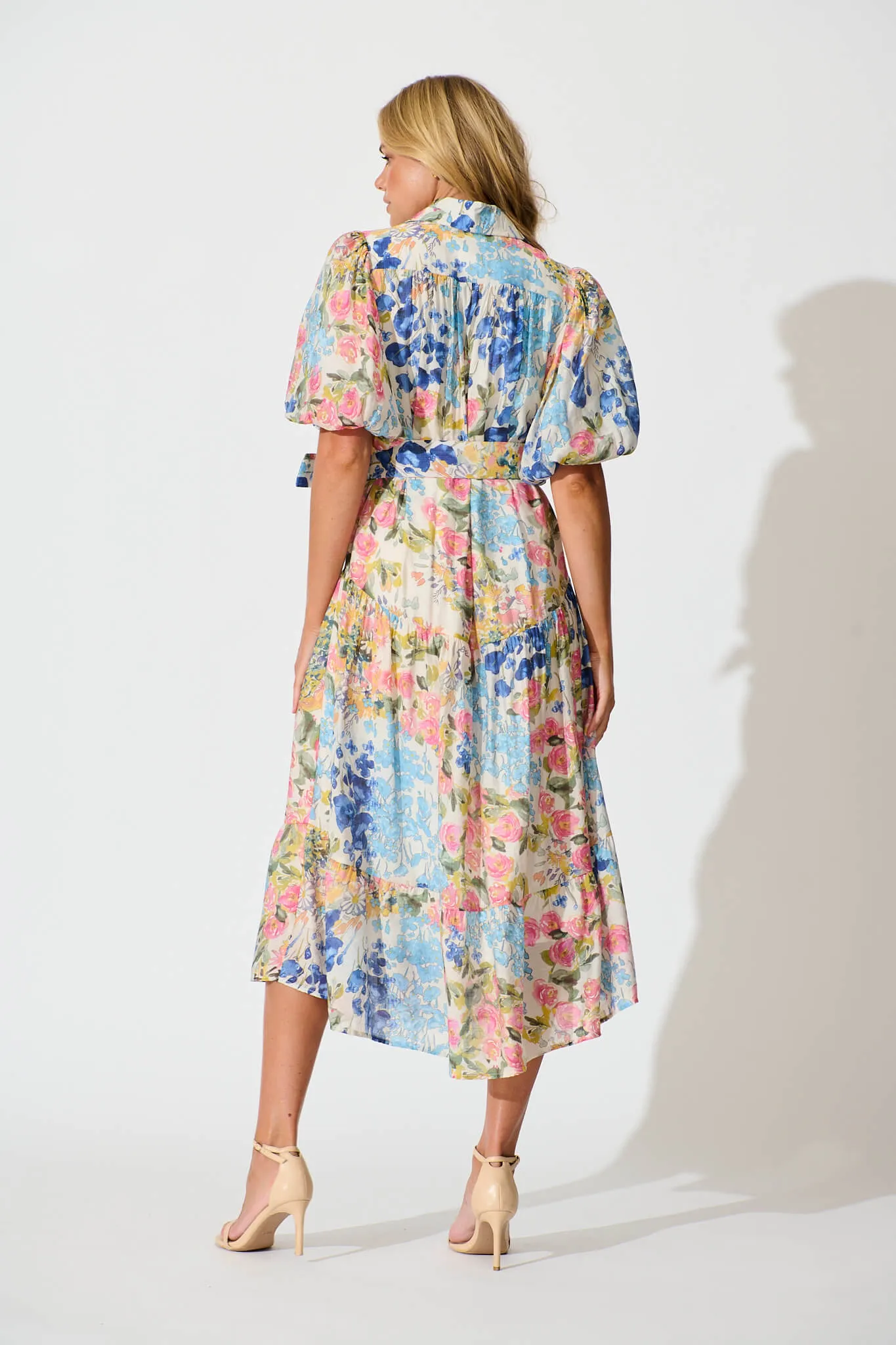 Rosina Maxi Shirt Dress in Vintage Floral Print sold by St Frock product image thumbnail 4