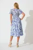 Palm Springs Midi Dress in Blue and White Print sold by St Frock