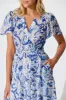 Palm Springs Midi Dress in Blue and White Print sold by St Frock