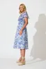 Palm Springs Midi Dress in Blue and White Print sold by St Frock