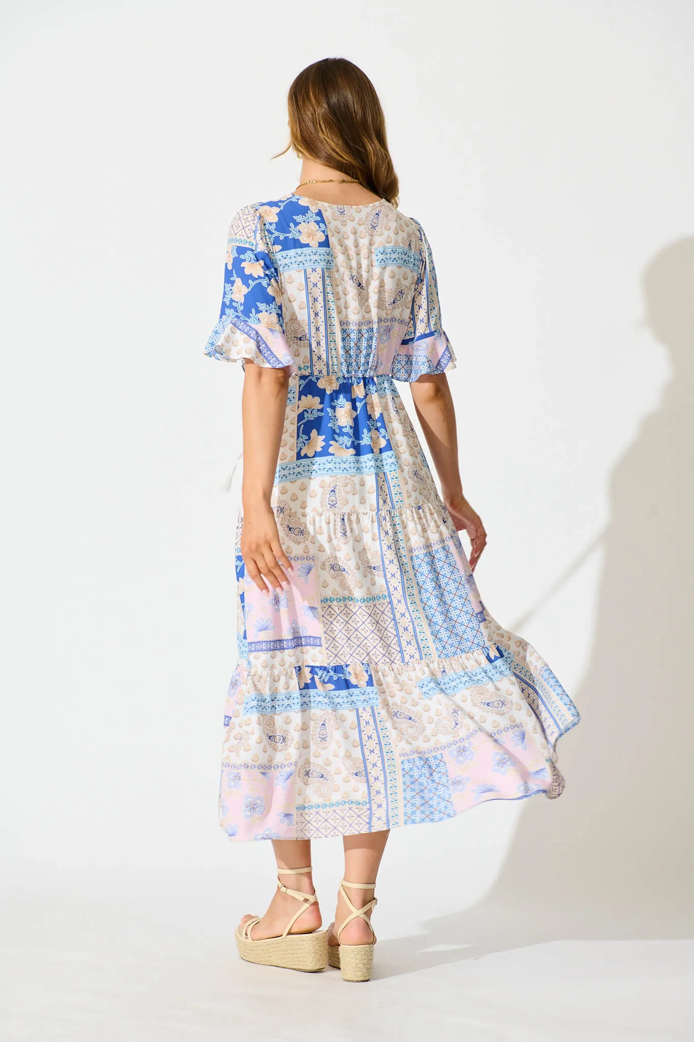 Endless Summer Maxi Dress in Blue Multi Patchwork sold by St Frock product image thumbnail 4