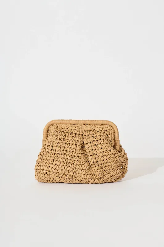 Adira Clutch Bag in Natural Straw sold by St Frock
