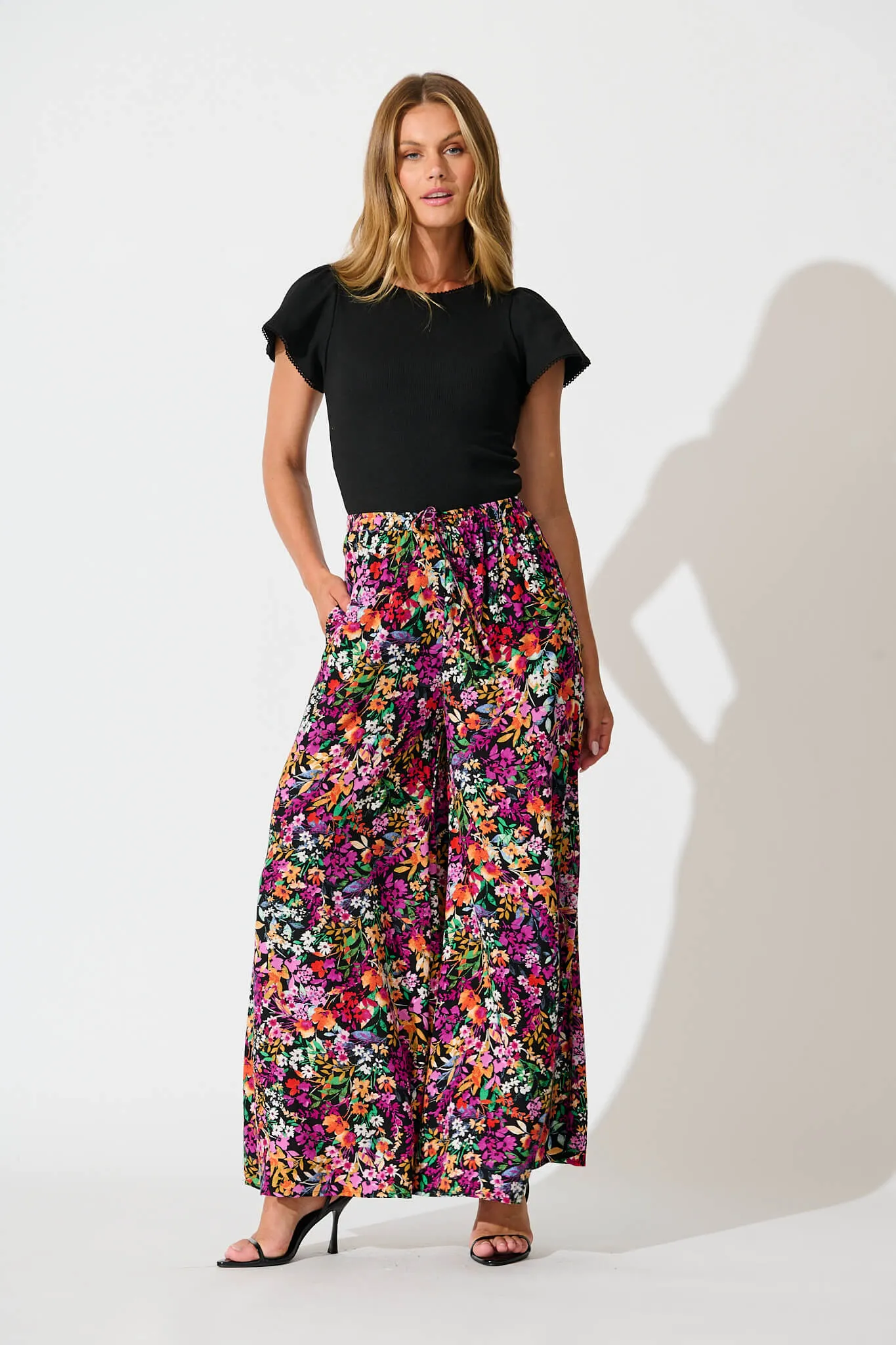 Lucia Pant In Black Multi Floral sold by St Frock product image thumbnail 4