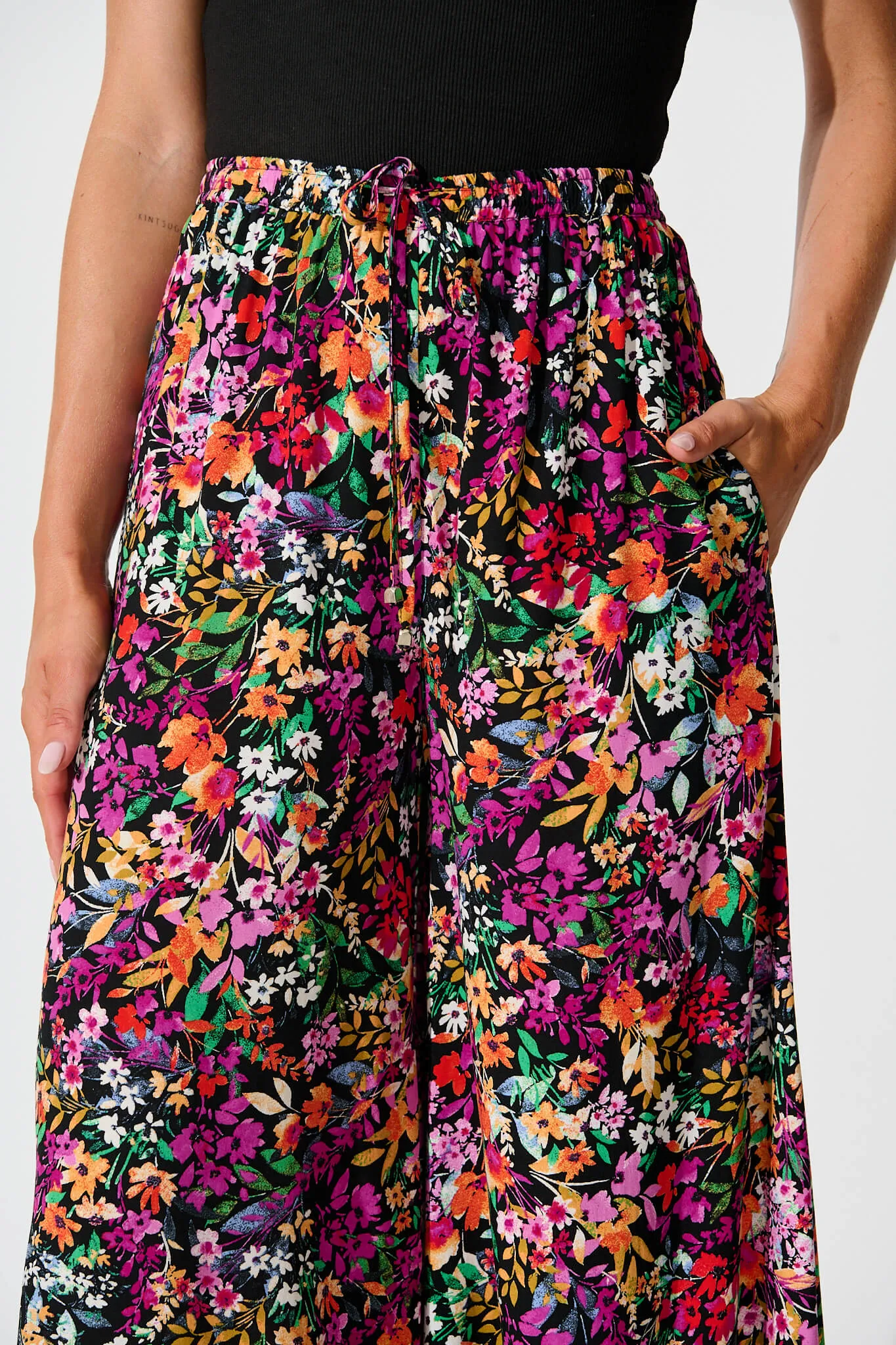 Lucia Pant In Black Multi Floral sold by St Frock product image thumbnail 5
