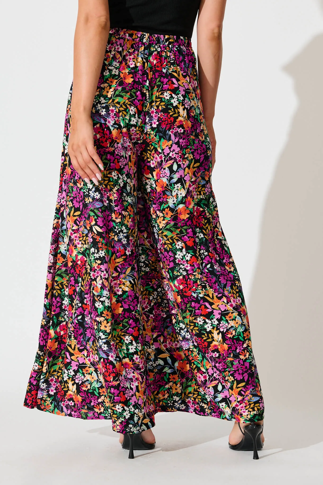 Lucia Pant In Black Multi Floral sold by St Frock product image thumbnail 3