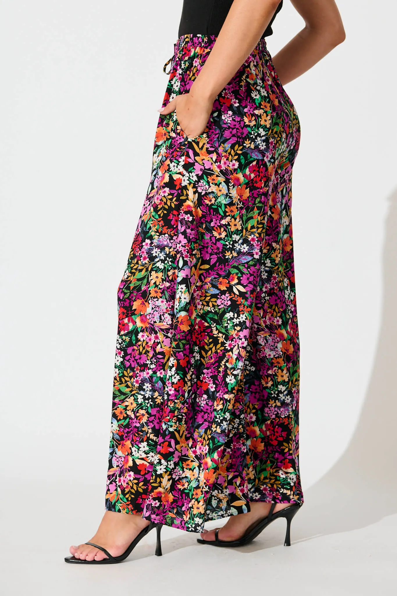 Lucia Pant In Black Multi Floral sold by St Frock product image thumbnail 2