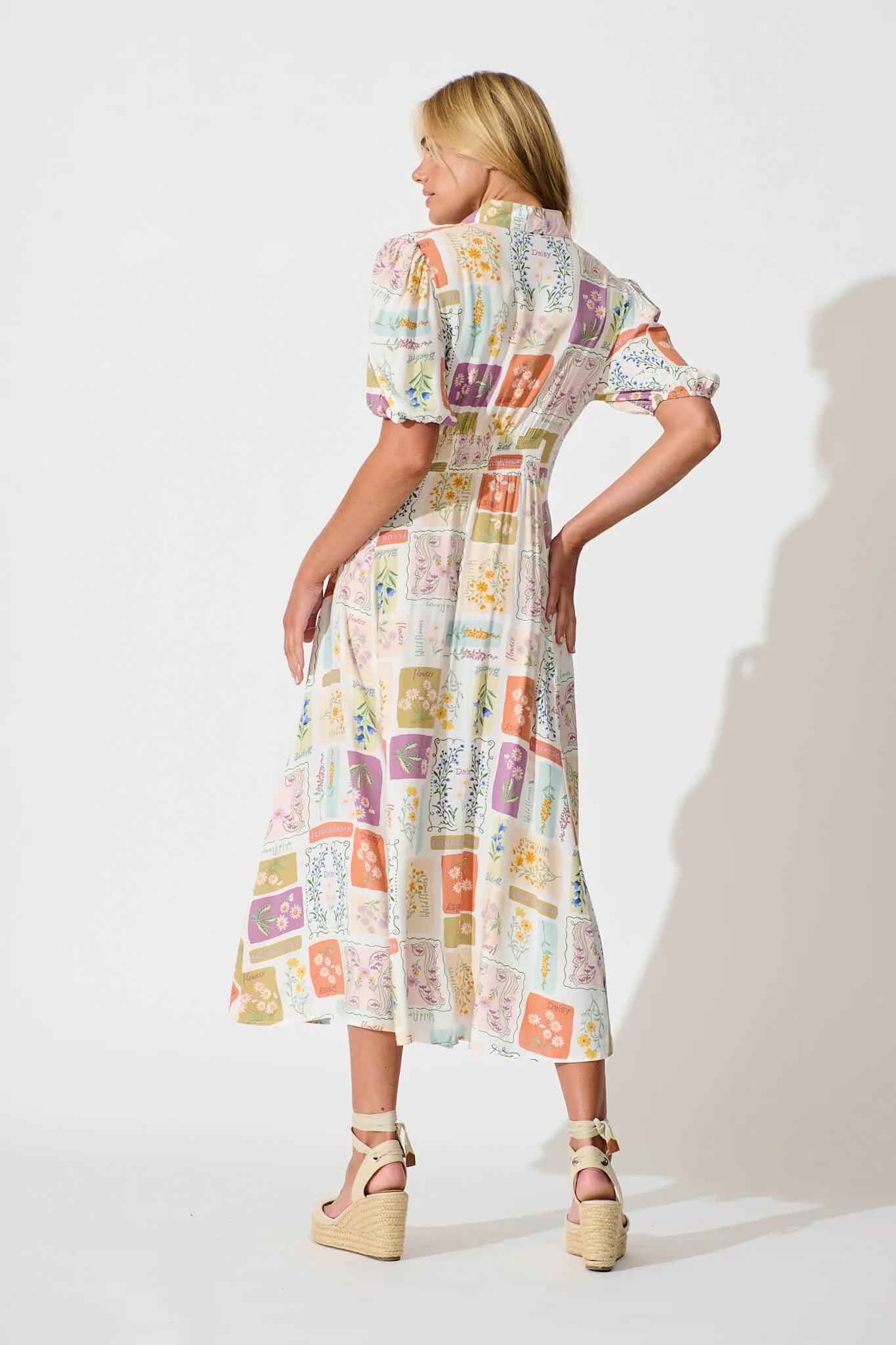 Bella Maxi Shirt Dress In Daisy Patchwork Print sold by St Frock product image thumbnail 4