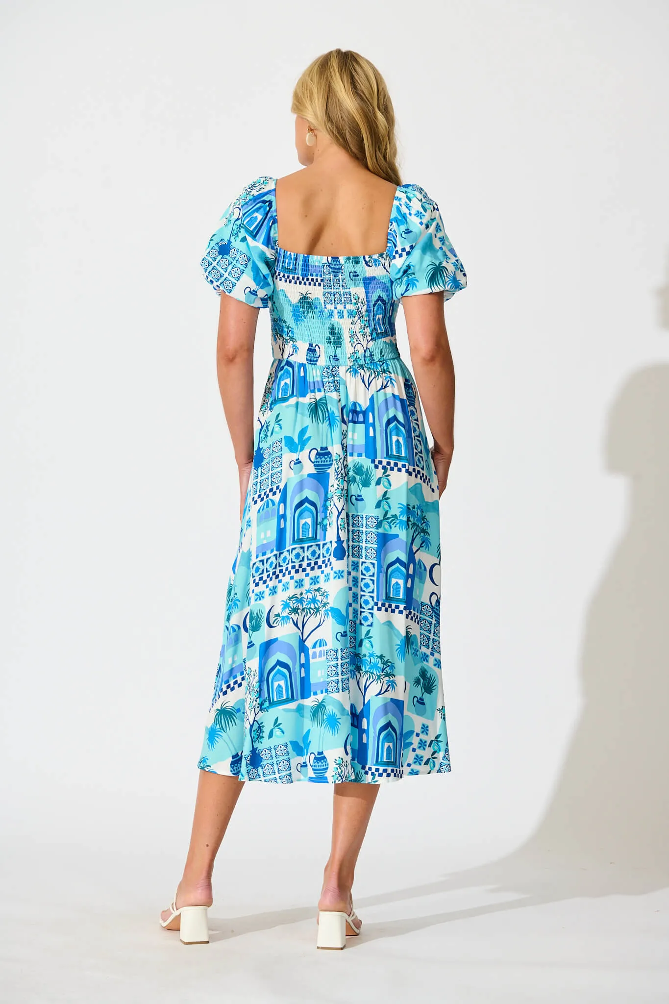 Mariam Midi Dress In Blue Multi sold by St Frock product image thumbnail 4