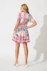 Flora Maxi Dress in Pink Multi Linen Blend sold by St Frock