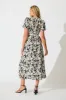 Azariah Maxi Dress in Black and Beige Swirl sold by St Frock
