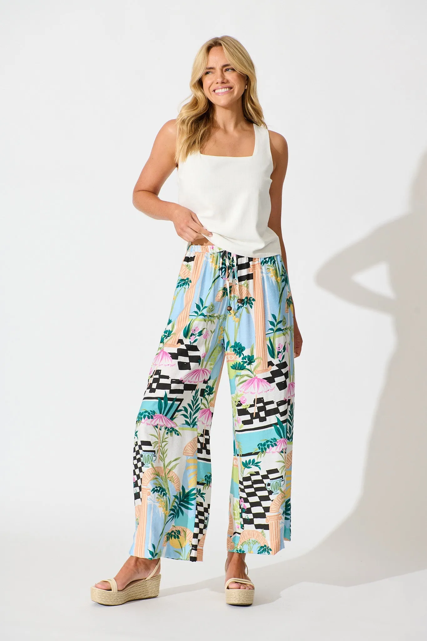 Romeo Pant in White Multi Print sold by St Frock product image thumbnail 4