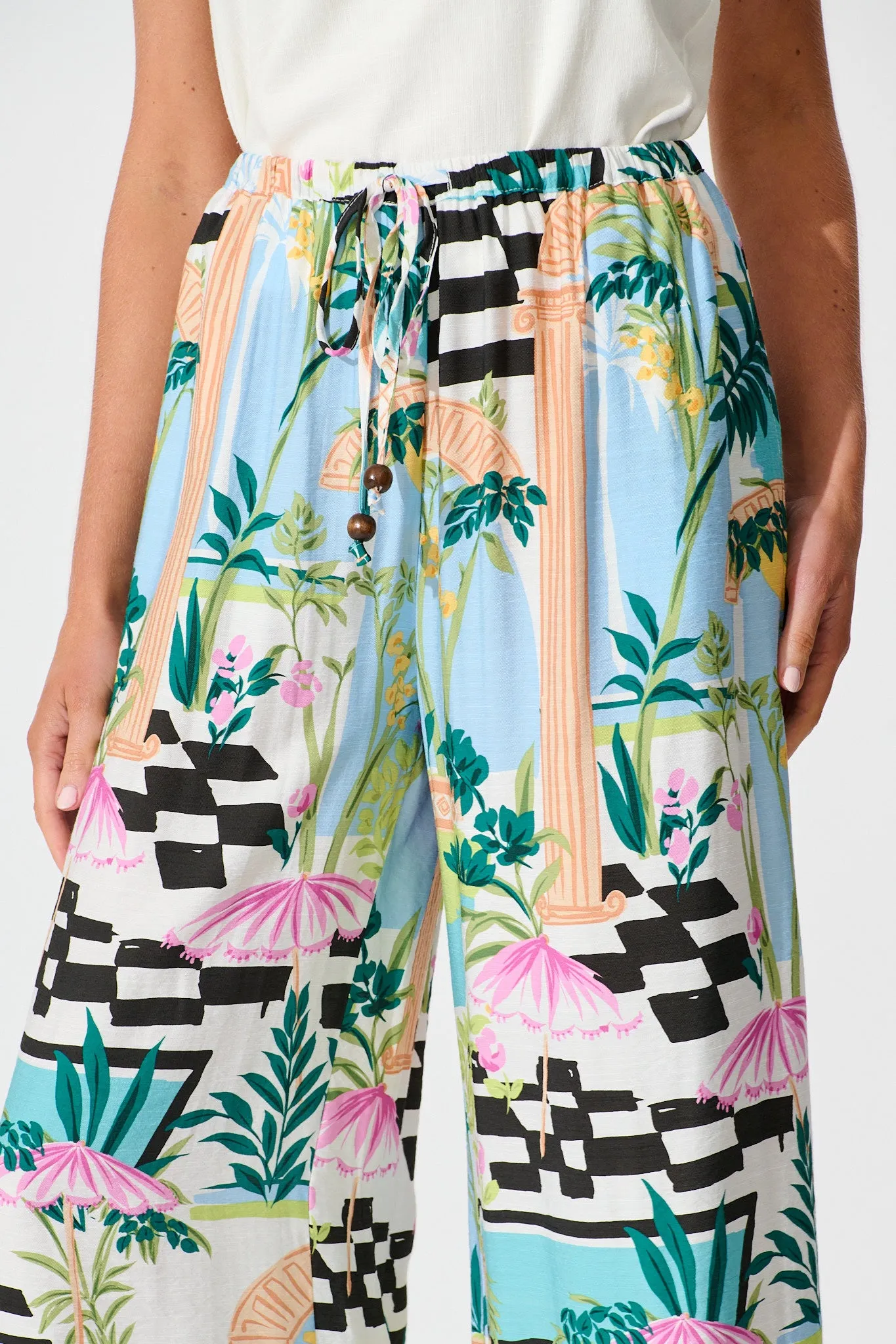 Romeo Pant in White Multi Print sold by St Frock product image thumbnail 5