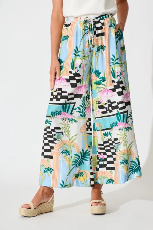 Romeo Pant in White Multi Print sold by St Frock