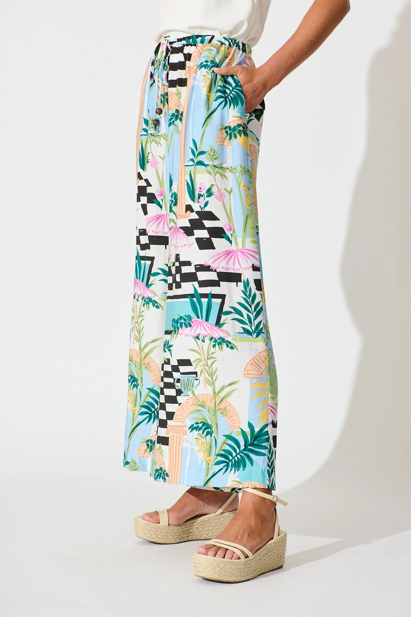 Romeo Pant in White Multi Print sold by St Frock product image thumbnail 2