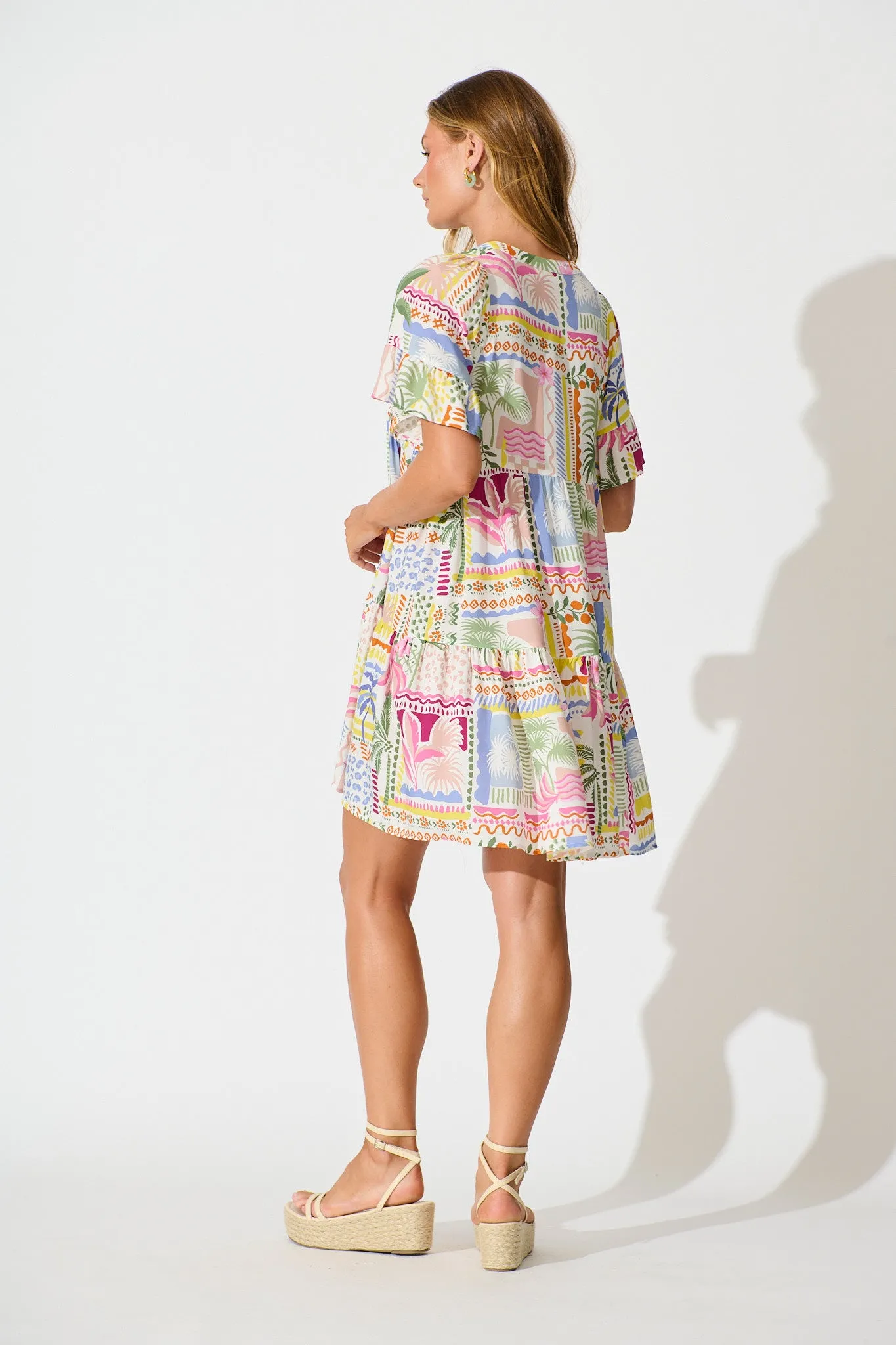 Northcote Smock Dress in Multi Patchwork Print sold by St Frock product image thumbnail 4