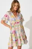 Northcote Smock Dress in Multi Patchwork Print sold by St Frock