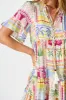 Northcote Smock Dress in Multi Patchwork Print sold by St Frock