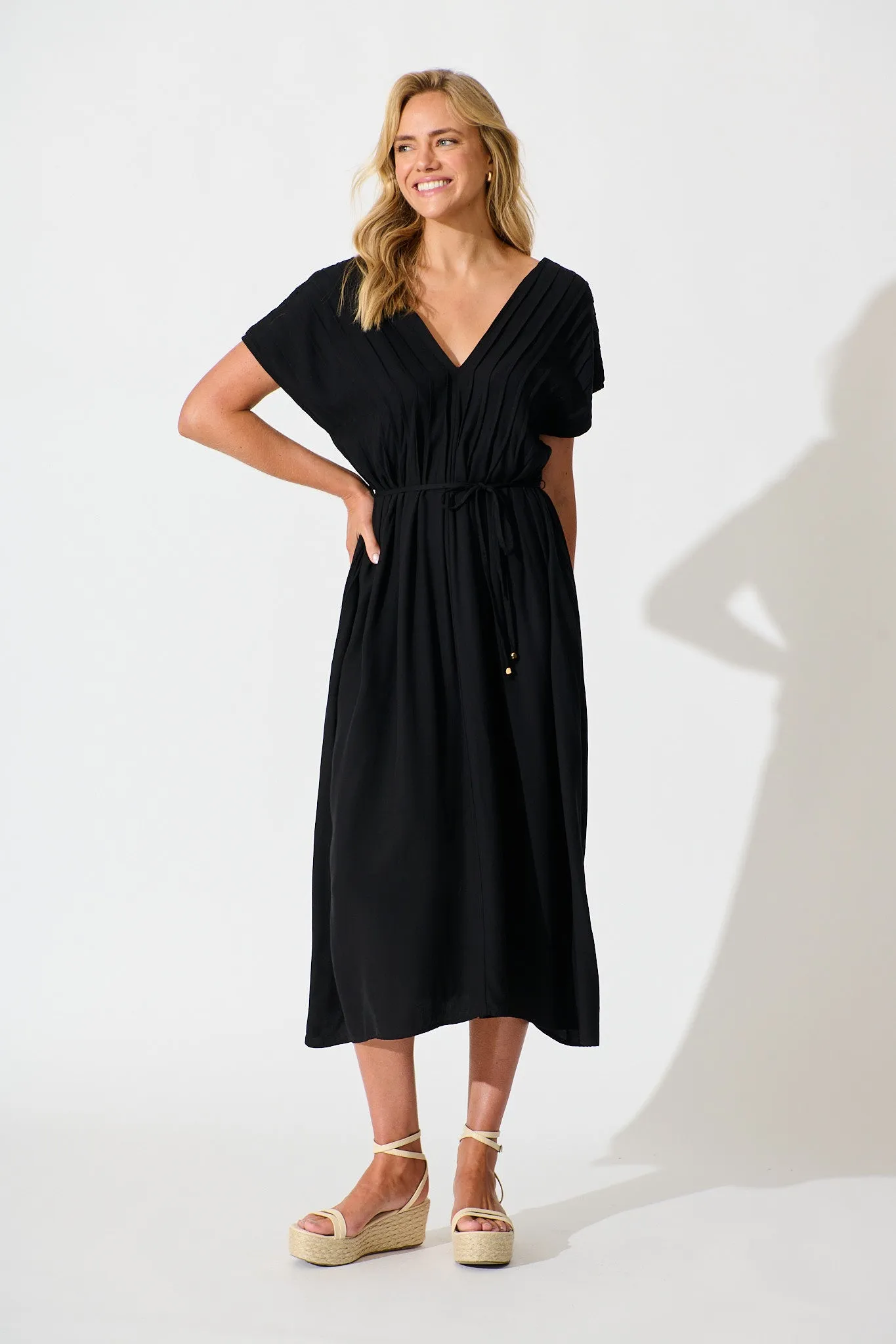 Karina Maxi Dress in Black sold by St Frock