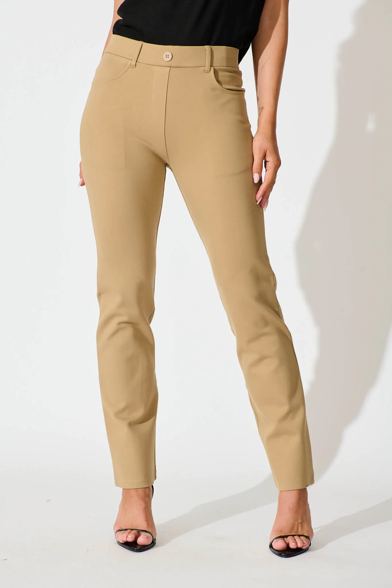 Workflow Stretch Straight Leg Pocket Pant in Caramel sold by St Frock