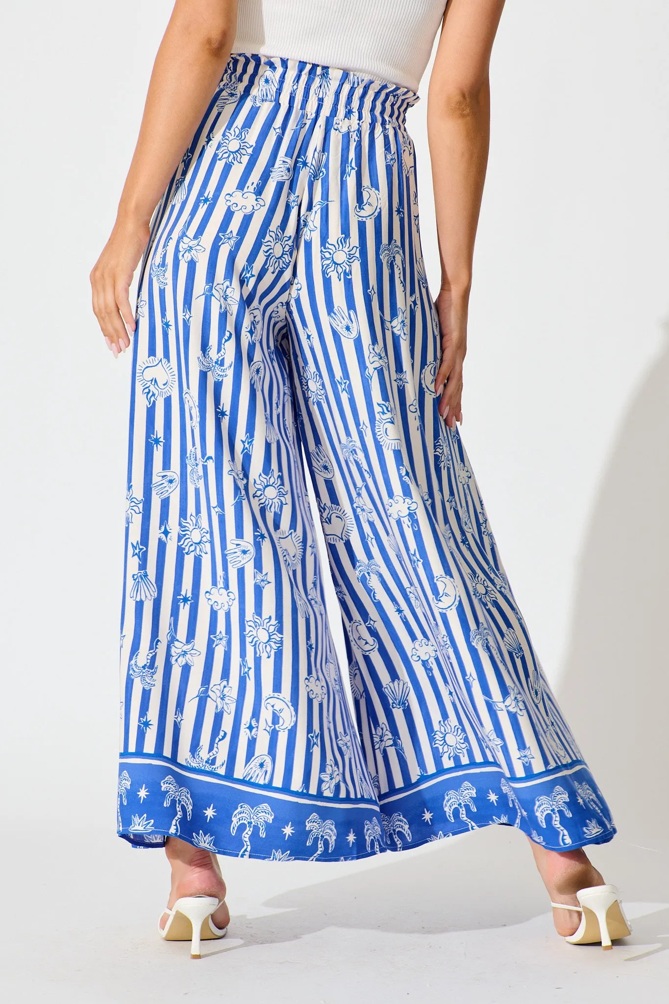 Mariah Pant in Blue and White Stripe Print sold by St Frock product image thumbnail 3