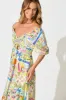 Coverdale Maxi Dress in White With Bright Multi Border Print sold by St Frock
