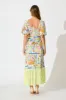 Coverdale Maxi Dress in White With Bright Multi Border Print sold by St Frock