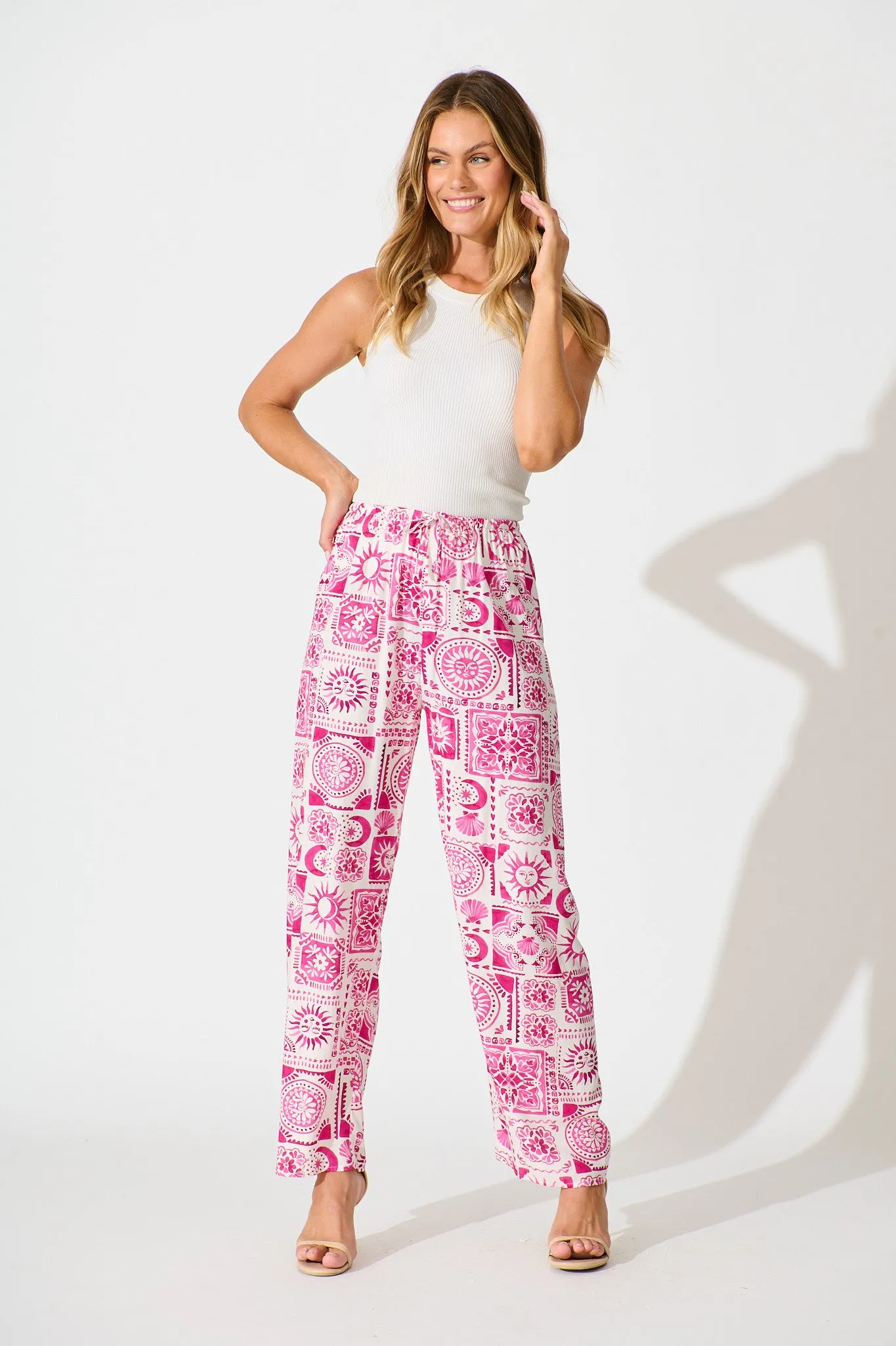 Chelsea Pant in Pink Print sold by St Frock product image thumbnail 4