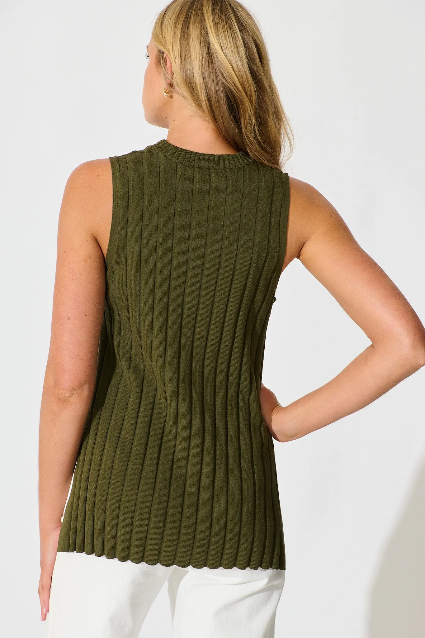 Solange Knit Top in Khaki sold by St Frock product image thumbnail 3