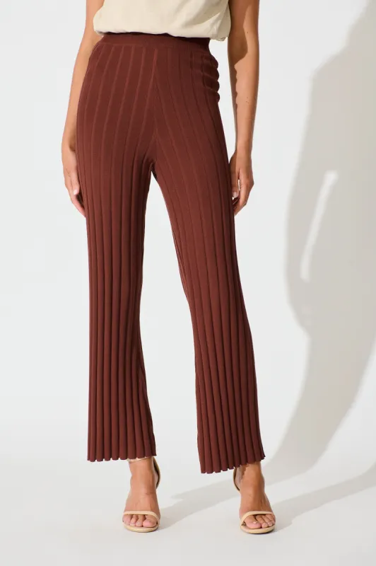 Soraya Knit Pant in Chocolate sold by St Frock