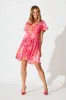 Adeline Shirt Dress in Multi Pink Patchwork sold by St Frock