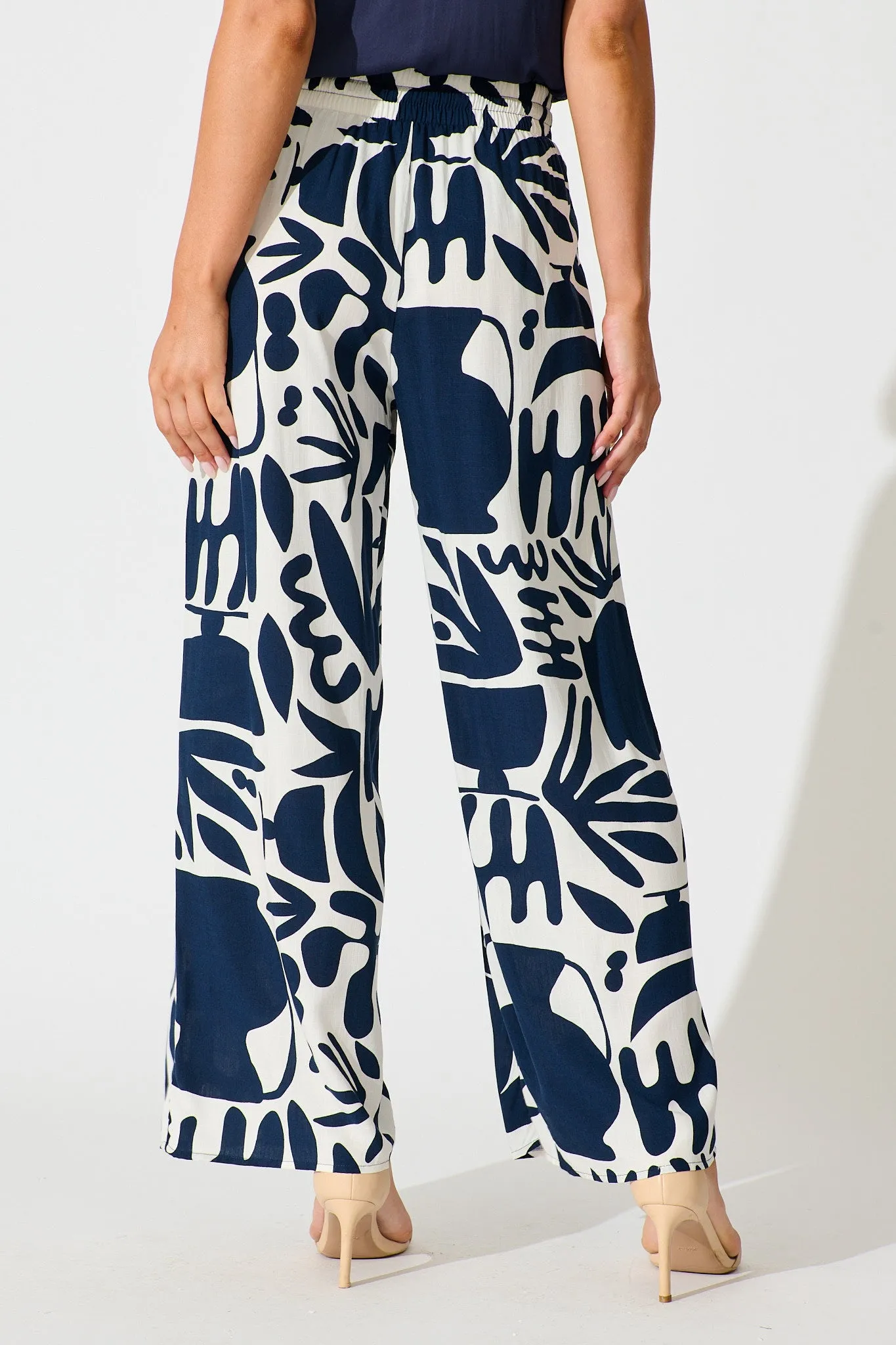 Nyla Pant in Navy and White Print sold by St Frock product image thumbnail 3