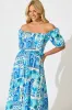 Mariam Midi Dress In Blue Multi sold by St Frock