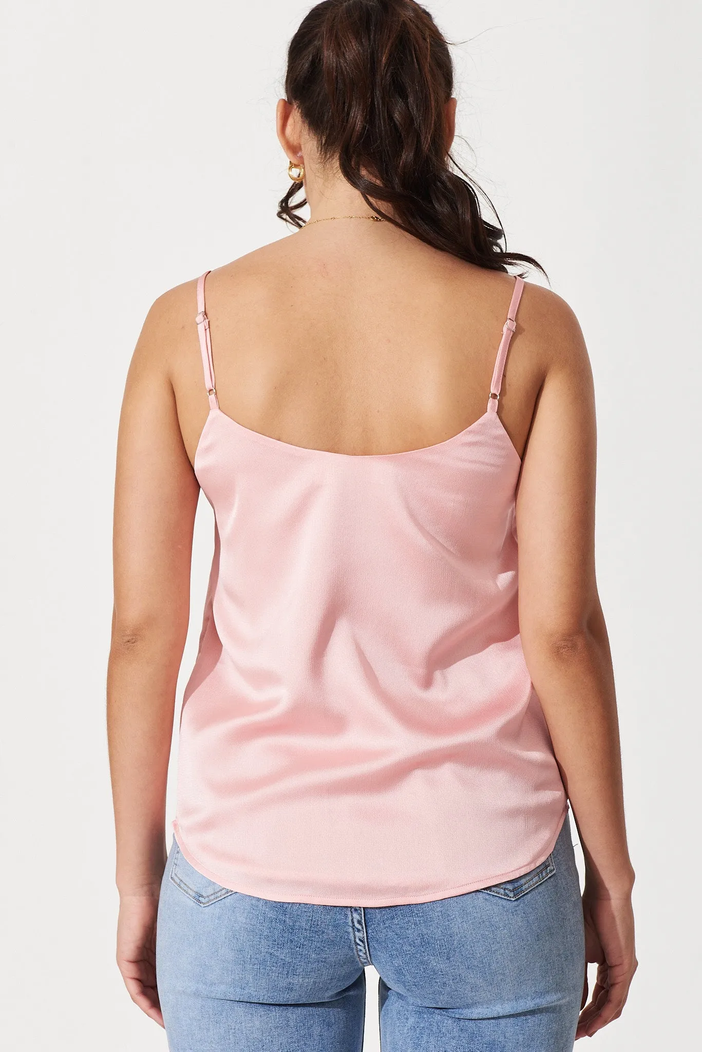 Manthis Cami Top In Blush Pink Satin sold by St Frock product image thumbnail 3