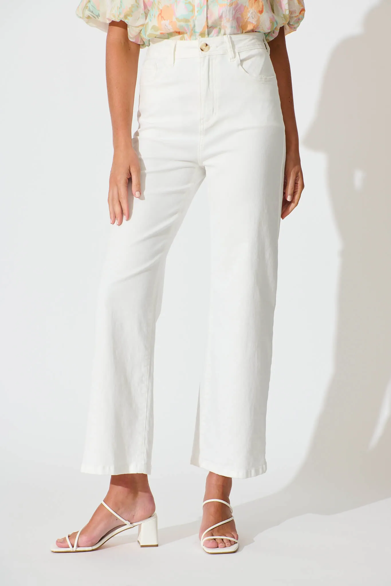 Yoko High Rise Relaxed Leg Jean In White Denim sold by St Frock product image thumbnail 2