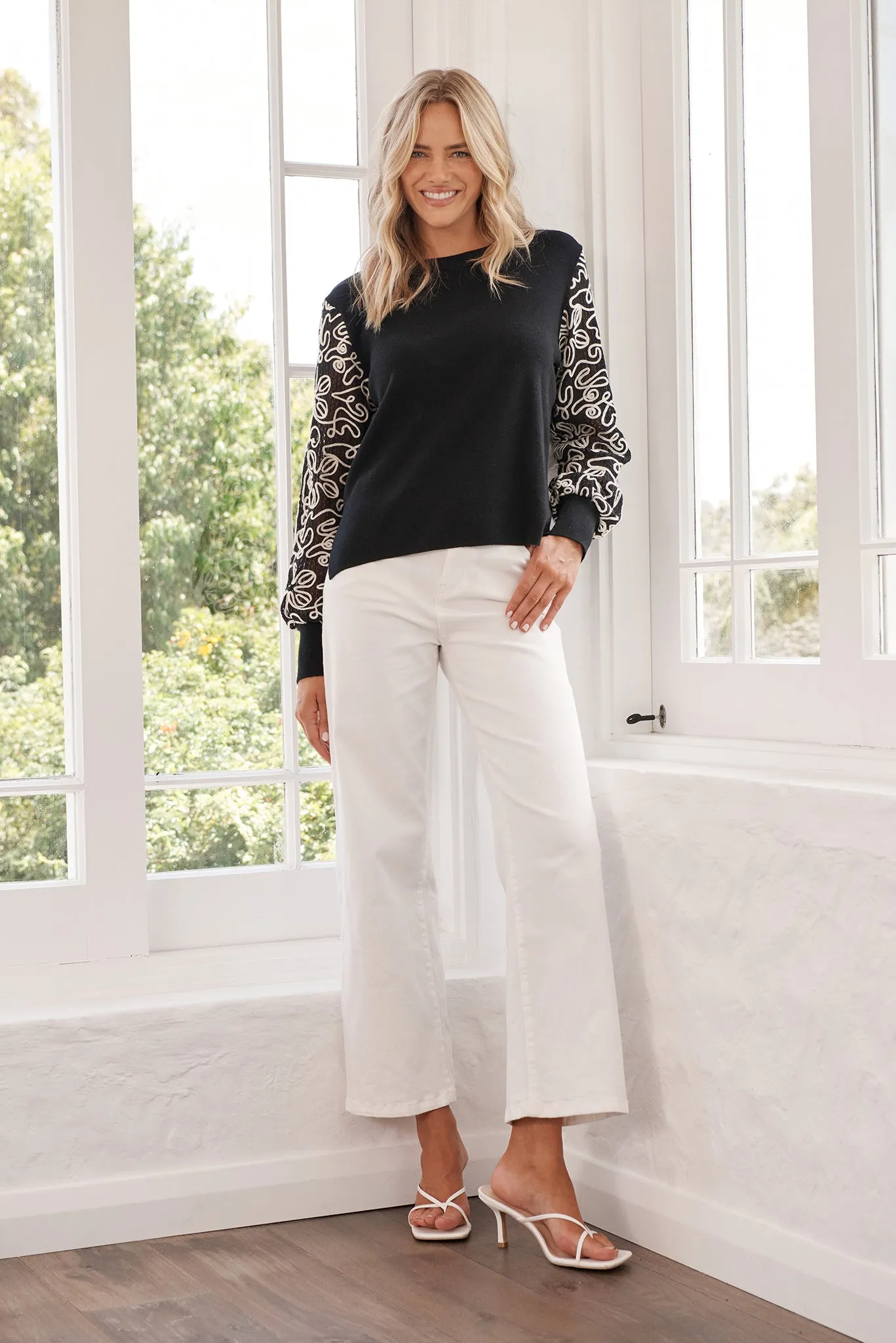 Yoko High Rise Relaxed Leg Jean In White Denim sold by St Frock product image thumbnail 3