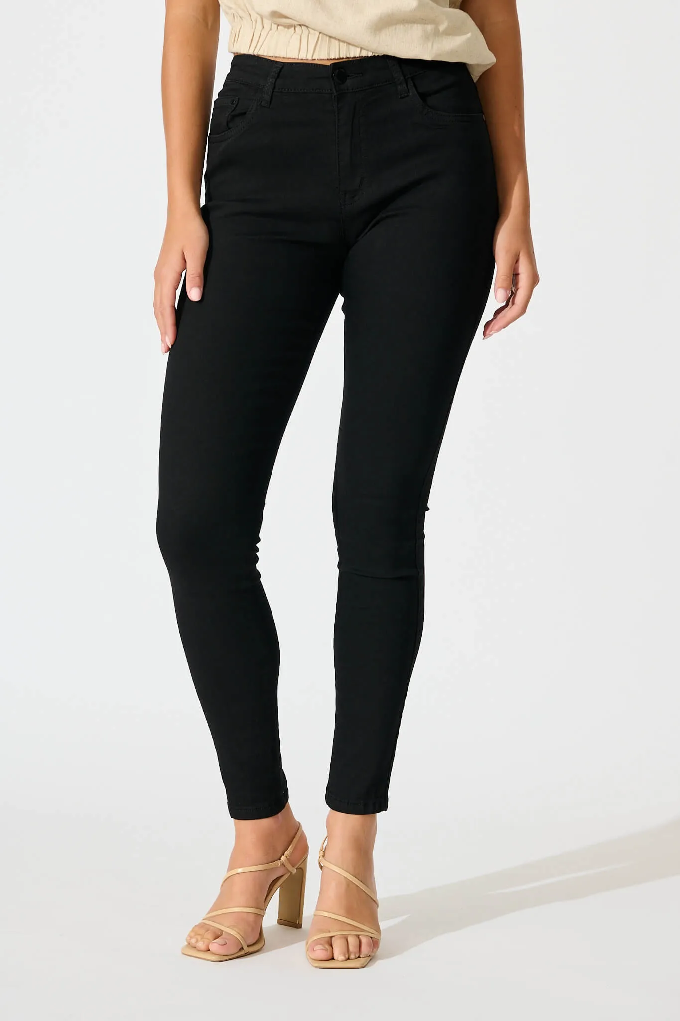 Siren High Rise Skinny Jean in Black Denim sold by St Frock product image thumbnail 2