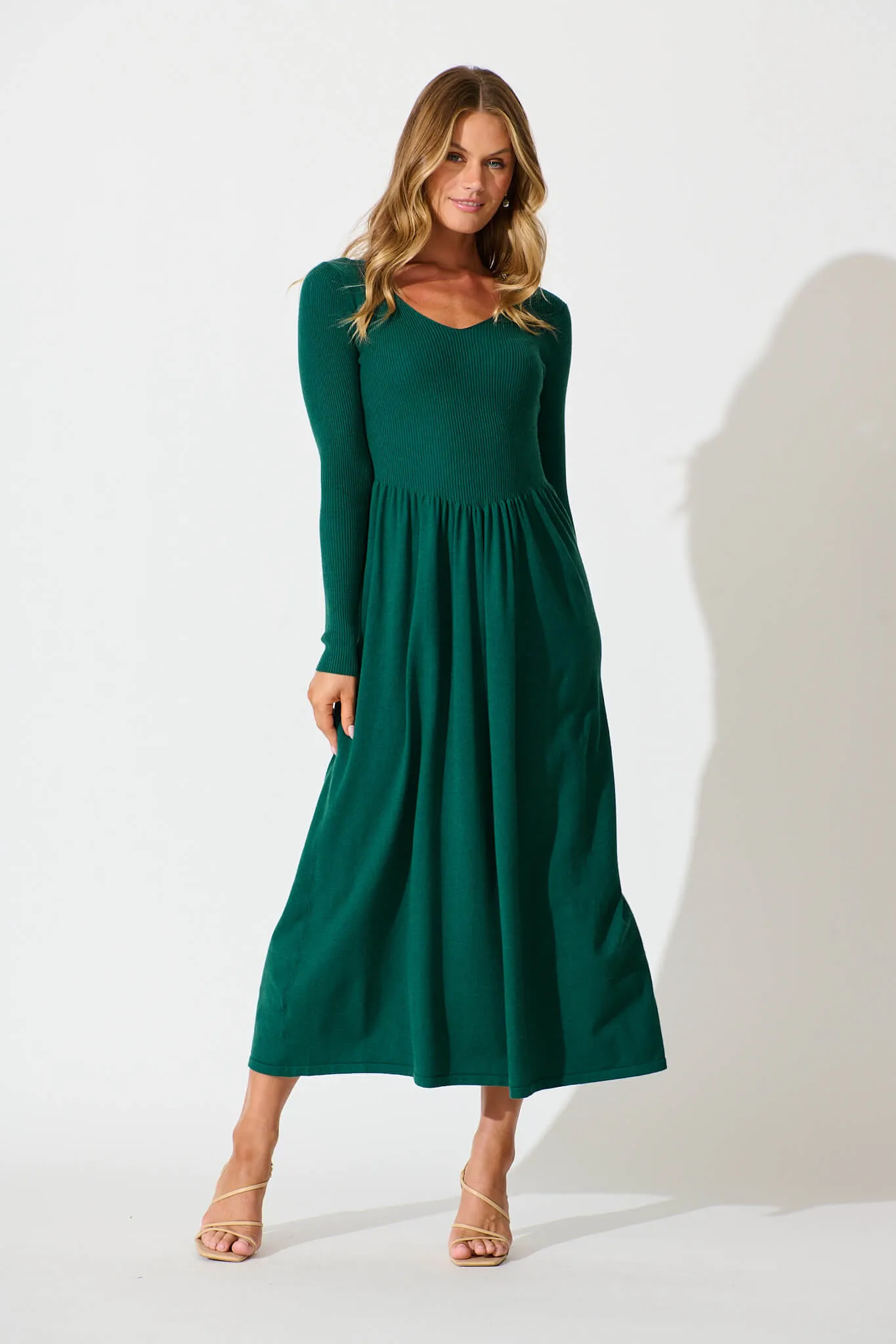 Dove Midi Knit Dress in Emerald sold by St Frock product image thumbnail 2
