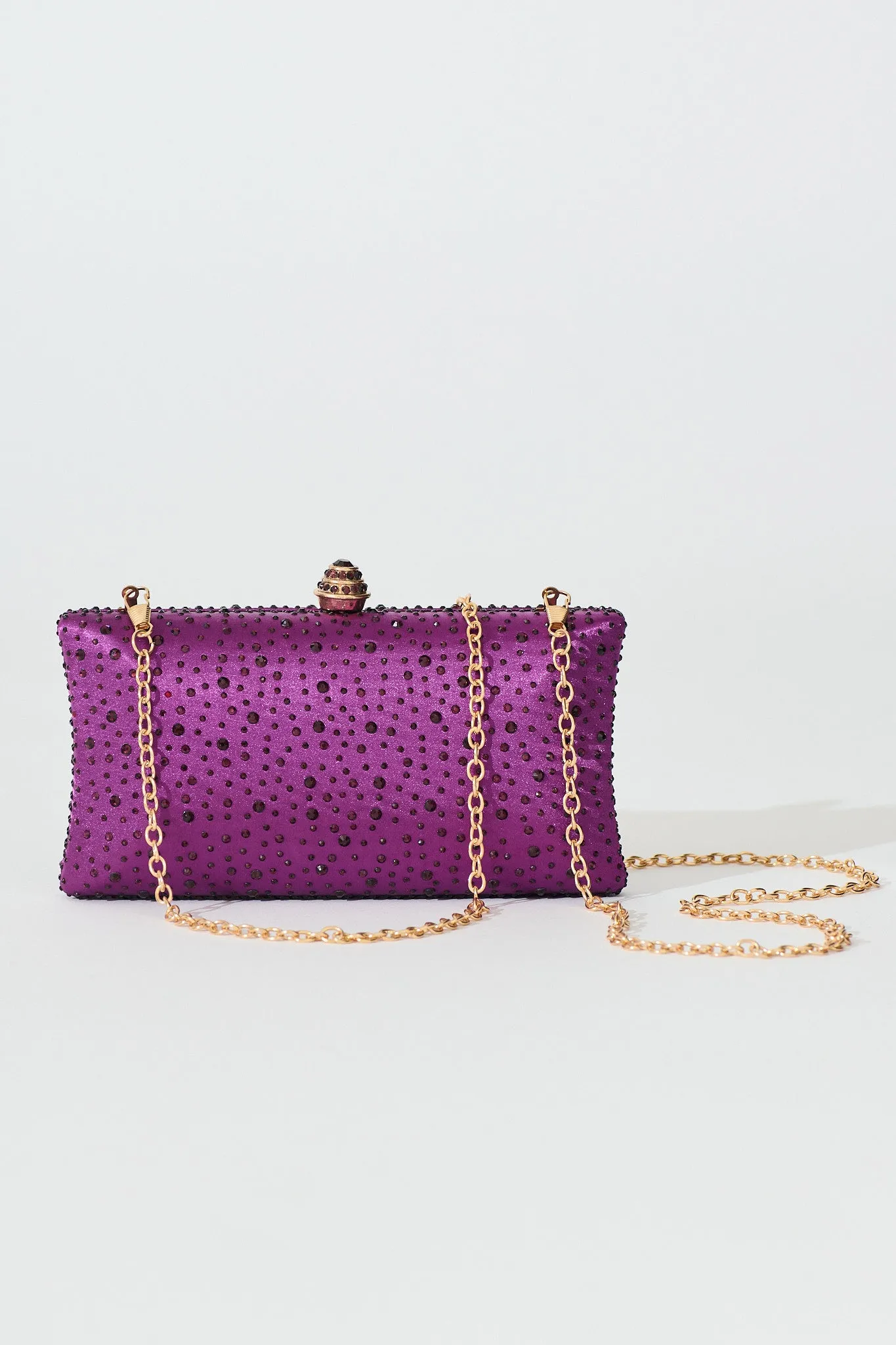 Sonia Clutch Bag in Purple Diamante sold by St Frock product image thumbnail 2