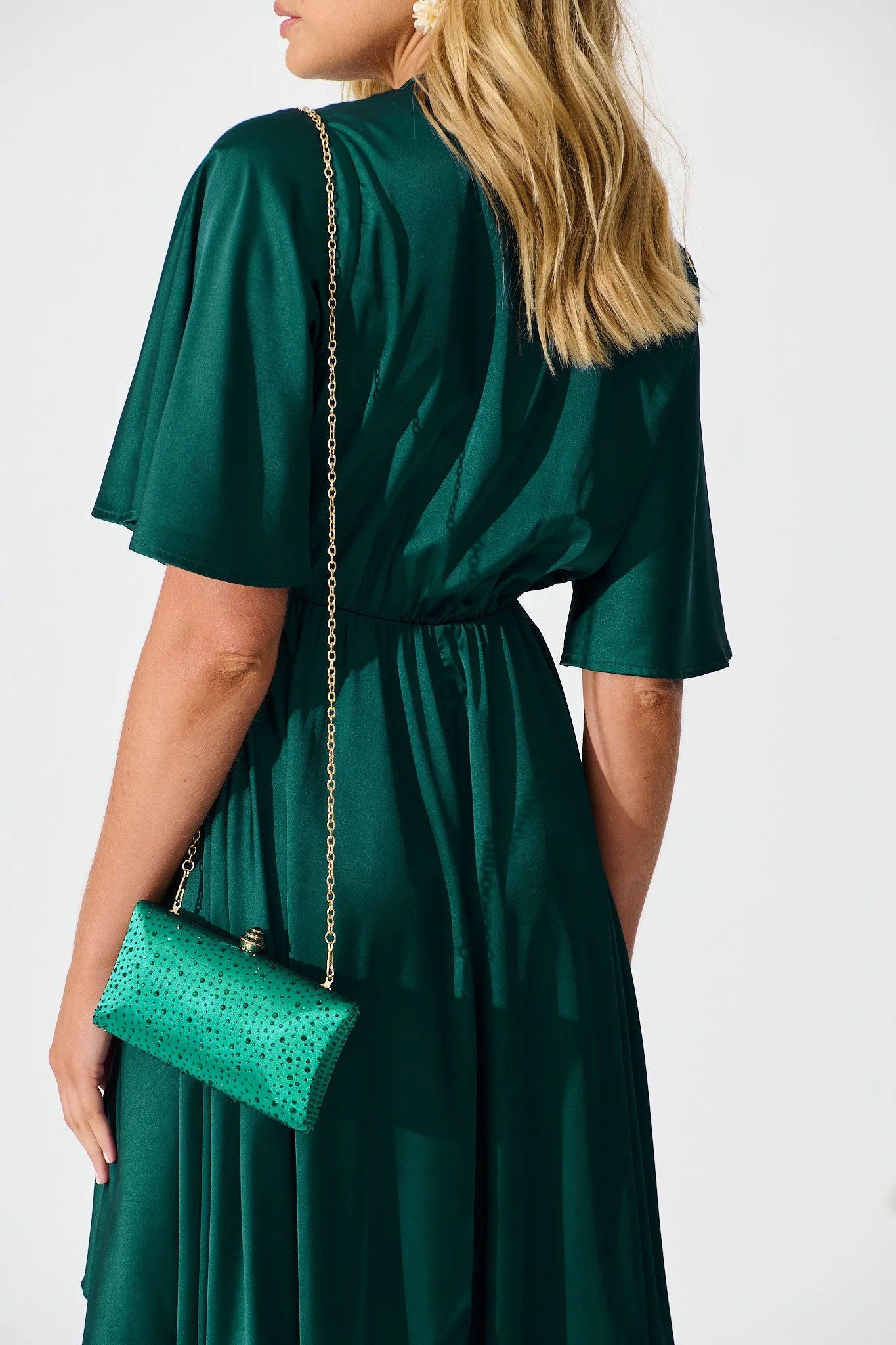 Sonia Clutch Bag in Emerald Diamante sold by St Frock product image thumbnail 3