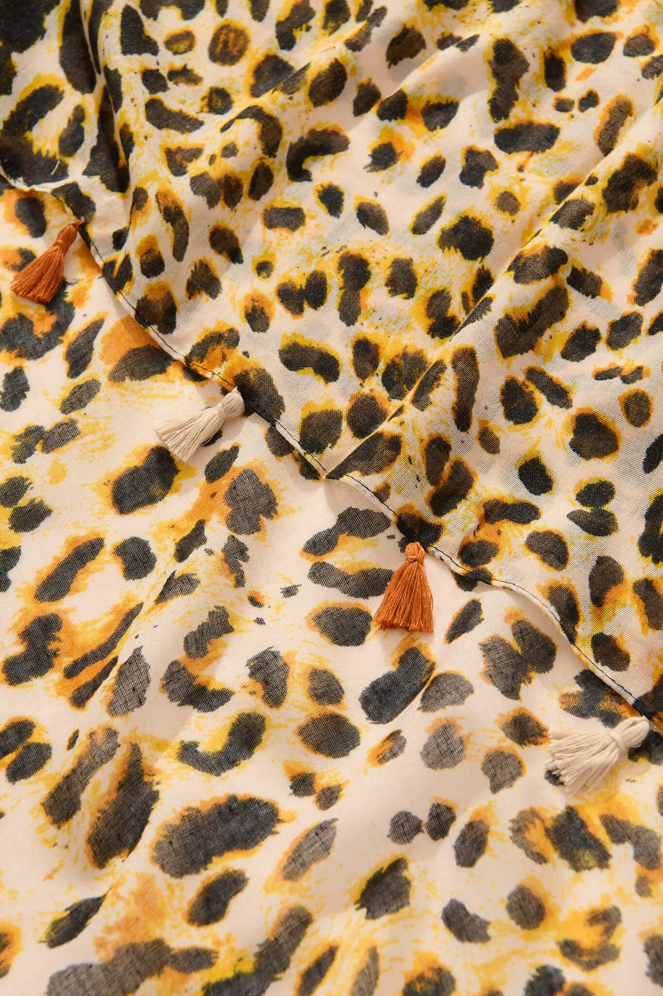 Wild Side Scarf in Leopard with Tassels sold by St Frock product image thumbnail 4