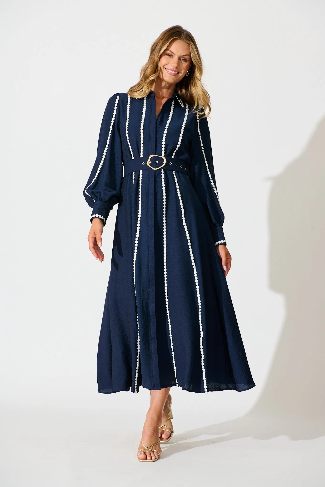 Lovingly Maxi Shirt Dress in Navy sold by St Frock product image thumbnail 2