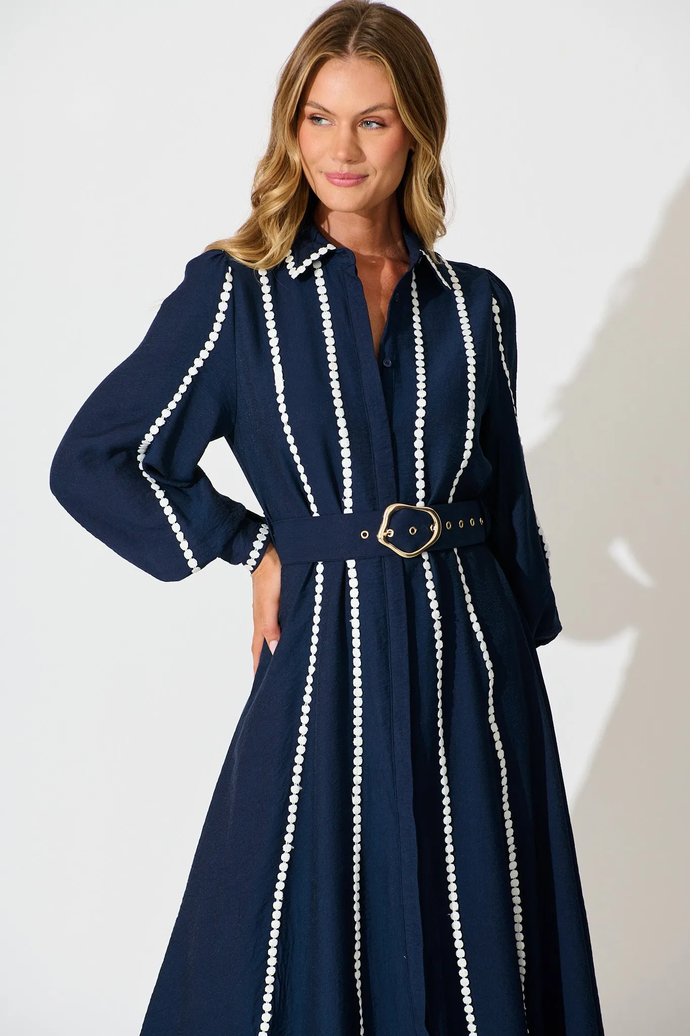 Lovingly Maxi Shirt Dress in Navy sold by St Frock product image thumbnail 5