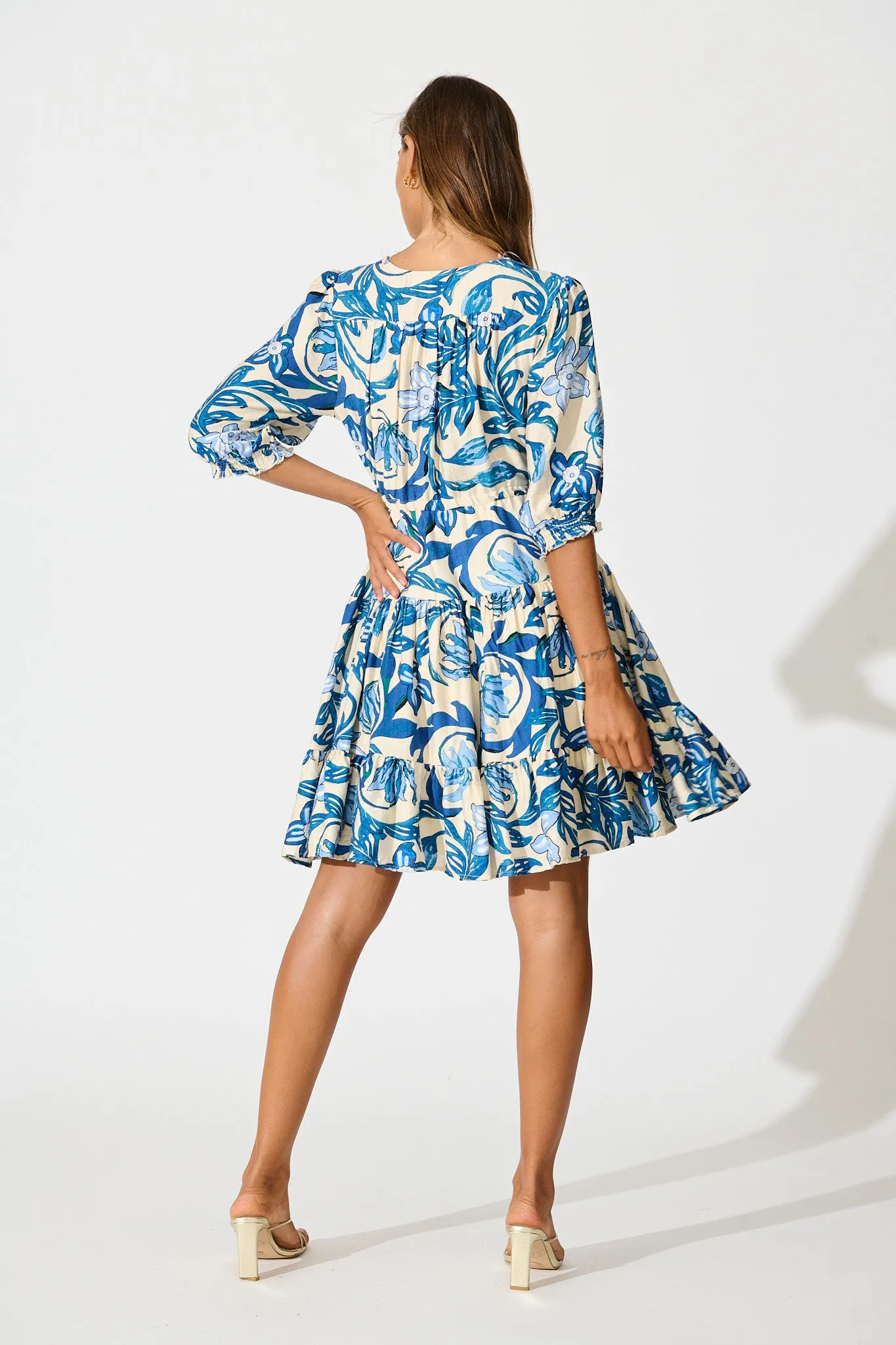Medley Dress in Blue Floral Print sold by St Frock product image thumbnail 4