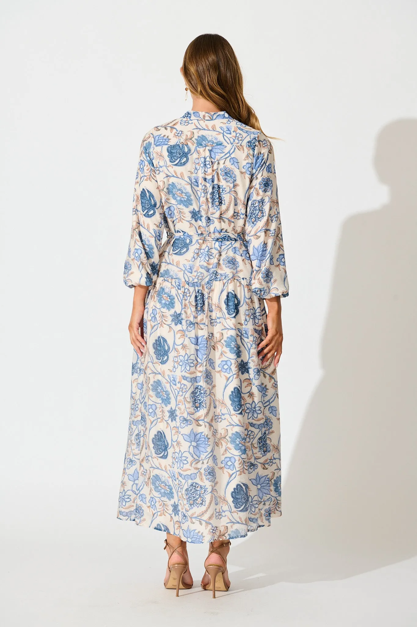 Rumours Maxi Dress in Blue Multi Floral sold by St Frock product image thumbnail 4