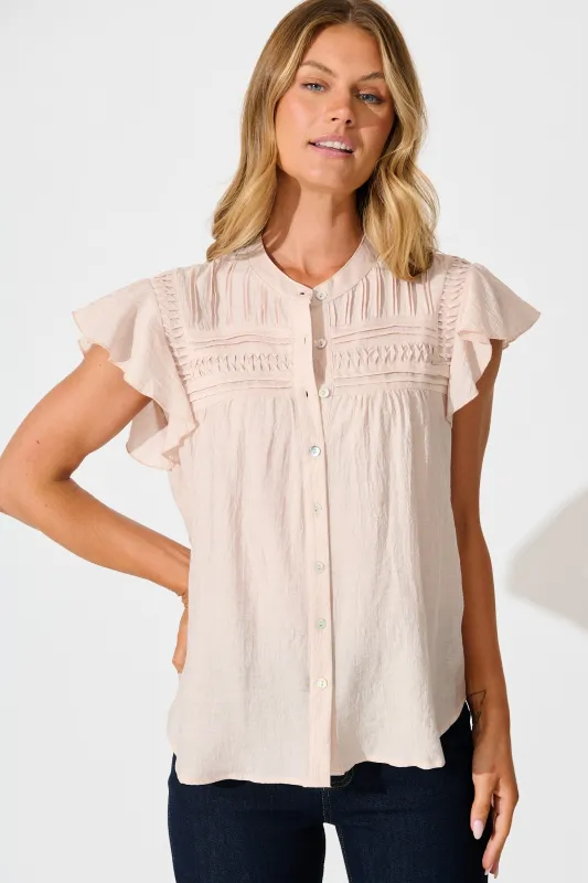 Sweetheart Shirt in Light Pink Cotton Blend sold by St Frock