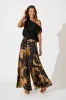Mariah Pant in Black with Mustard Print sold by St Frock