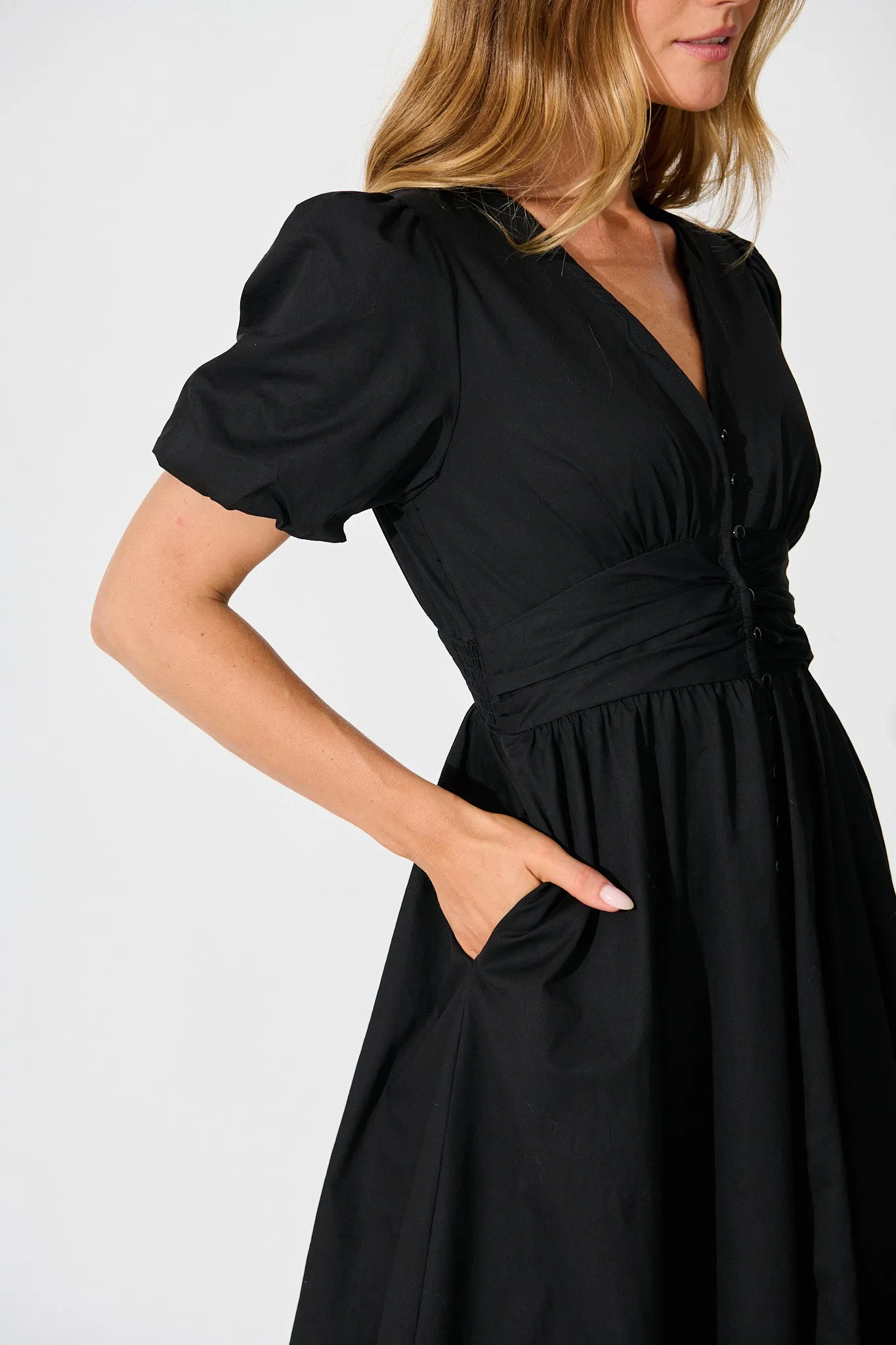 Mina Midi Dress in Black sold by St Frock product image thumbnail 5